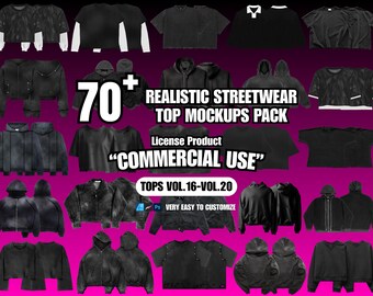 50+ Kleidungs-Mockup-Bundle: Streetwear-Design (PSD- und PNG-Datei), Streetwear-Mockup-Paket, Urban Fashion Mockup, Bekleidungs-Mockups Realistisch