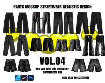 Clothing Pants Mockup Streetwear Realistic 4k Design Vol.04