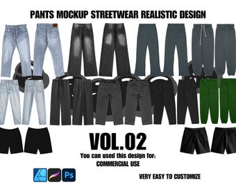 Streetwear-broekmodel realistisch 4k-pakketontwerp vol.02