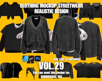 Kleidung Mockup Realistisches 4k Streetwear Design Vol.29