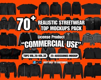 70+ Clothing Mockup Streetwear Realistic 4K Top and Pants Design Pack V6