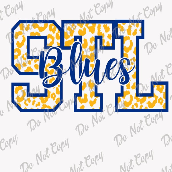 St Louis SVG, PNG, St Louis Hockey, Leopard Blue, Cheetah Blues, Instant Download