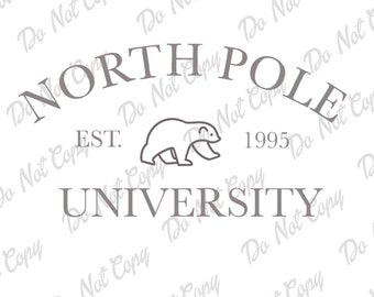 North Pole University SVG, PNG, Winter, Polar Bear, Christmas, Vintage Christmas, Instant Download