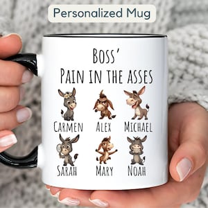 Personalisierte lustige Boss Becher Geschenk individuelles Geschenk für Boss von Mitarbeiter Wertschätzung Geschenk Boss verlassen Becher Boss Schmerz in der Assess Esel Becher