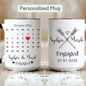 Benutzerdefinierte Mr Mrs Mug Geschenk Personalisierte Mr Mrs Kaffeetassen Mr and Mrs Mug Verlobung Datum Becher mit individuellem Namensgeschenk Verlobte Geschenke für Paar Becher
