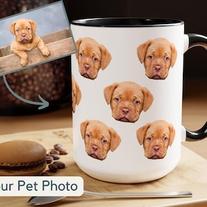 Personalized Dog Face Mug Custom Pet Mug Custom Dog Portrait Pattern Mug Gift Idea for Dog Lovers Personalized Multiple Dog Face Pet Mom Mug
