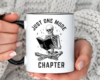 Funny Reading Mug Gift Bookish present Mug Gift Cute Book Mug Trending Now Cute Skeleton Mug Book Lover Gift Bookish Cup Halloween Mug