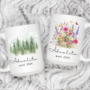 Personalized Spanish Grandparents Mug Gift Pregnancy Announcement Custom Regalos Para Abuelito Abuelita Mug New Abuela Abuelo Christmas Gift