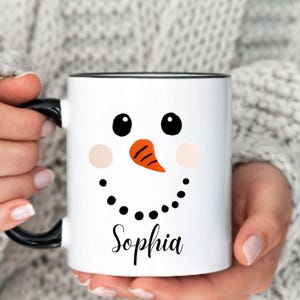 Personalized Snowman Mug Gift Custom Christmas Mug Gift Hot Chocolate Mug for Kids Cute Holiday Mug Gift Custom Mug for Friend Cocoa Mug