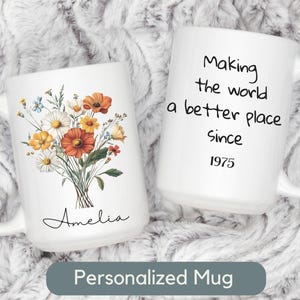 Personalisierte 50. Geburtstagsgeschenk für Frauen 50. Geburtstagsbecher Geburtstagsgeschenke Lustige 50. Kaffeetasse 1975 Kundenspezifisches Becher-Geschenk für 50-jährige Frauen