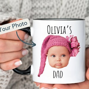 Personalized Baby Face Mug Gift 1st Father&#39;s Day Custom Baby Face Photo Dad Mug Kids Photo Mother&#39;s Day Mug Personalized Photo Mug for Dad