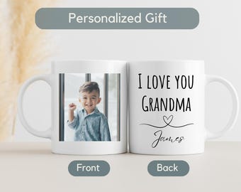 Custom First Time Grandma Photo Mug Gift New Grandma Gift from Baby I Love You Grandma Photo Grandma Mug Mother's Day Gift for Mother-in-Law