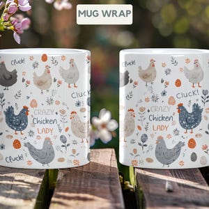 Cute chicken Mug Gift chicken theme gift for women chicken gift idea farmer gift boho cup Colorful Chicken Floral Farm Mug Cute Country Hen