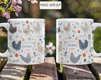 Cute chicken Mug Gift chicken theme gift for women chicken gift idea farmer gift boho cup Colorful Chicken Floral Farm Mug Cute Country Hen