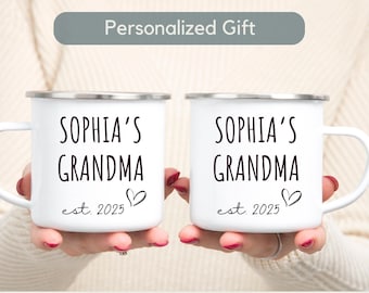 Benutzerdefinierte Oma Becher Geschenk Personalisierte neue Oma Becher Est 2025 Geschenk Benutzerdefinierter Name Zukunft Gigi Schwangerschaftansage Erstes Mal Nana Mimi Geschenke