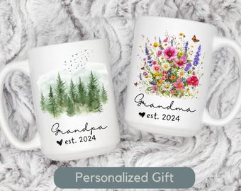 Gepersonaliseerde nieuwe grootouders mok cadeau zwangerschap aankondiging oma opa aangepaste mok eerste keer grootouder kerstmok cadeau van baby