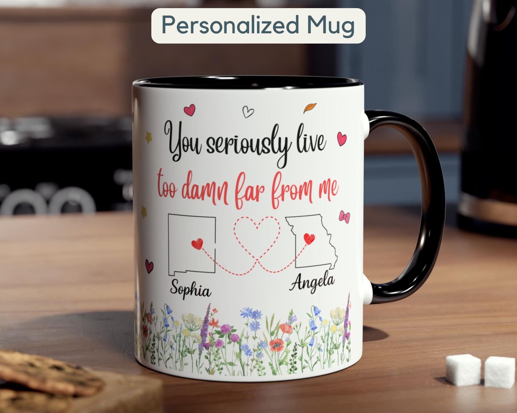 Personalized Long Distance Friend Mug Custom State