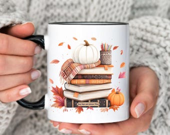 Pumpkin Book Lover Mug Gift Autumn Decor Book Lover Mug Fall Coffee Mug Gift Fall Reading Mug, Bookish Mug Gift for Book Lovers Fall Gift