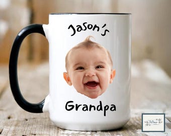 Gepersonaliseerde opa mok cadeau aangepaste foto babyfoto mok voor opa verjaardagscadeau baby gezicht koffiemok opa cadeau gezicht mok voor vaderdag