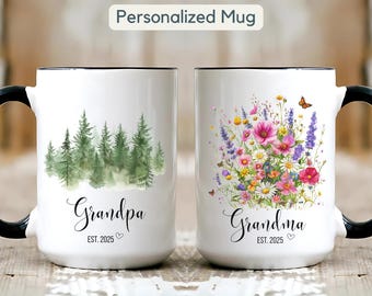 Aangepaste eerste keer grootouders mok jaar oma en opa mok cadeau nieuwe grootouders mok kerst grootouder zwangerschap aankondiging cadeau