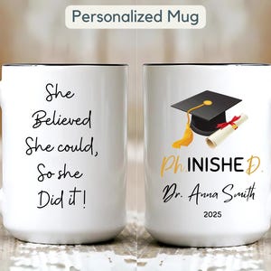 Personalized Graduation Mug Gift Custom Class of 2025 Gift for Her, Custom Graduate Coffee Cup, Senior 2025 Gift for Daughter Graduation Mug
