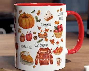 Hello Fall Mug Gift Fall Mug Pumpkin Spice Latter Mug, Autumn Mug, Fall Vibes Cup Gift Fall Season Mug Wrap Gift For Women Thanksgiving Gift