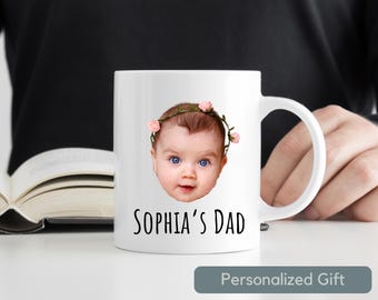Mug photo personnalisé pour bébé, cadeau Mug photo personnalisé pour papa, visage de bébé, cadeau Mug, cadeau photo personnalisé pour papa, cadeau mug pour la fête des pères