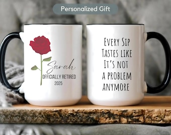 Personalized Retirement Mug Gift Custom Retirement Gift for Women Retired Mug Gift Happy Retirement Gift Retired Gifts for Her Coworker Boss