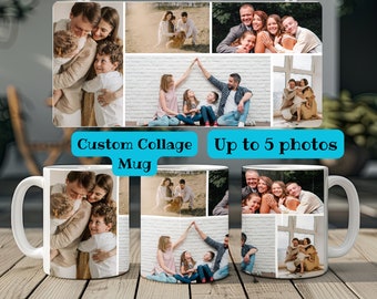 Personalized Photo Collage Coffee Mug Gift with personalization for Mother's Day mug Gift Custom image mug for Mom Picture collage mug gift