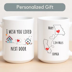 Personalized I Wish We Lived Closer Mug Custom Best Friend Gift Couple Love Gift Lived Next Door Mug Long Distance Friend State by State Mug