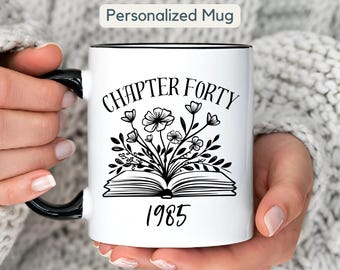 Personalized 40th birthday mug gift custom 40 birthday gift for her birthday mug in my forty era cup name chapter 40 mug 40th gift for her