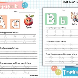 Alphabet Tracing Fun Pack, 26 ABC Phonics Tracing Cards, Perfect for Building Handwriting and Phonics Skills in Preschool and Kindergarten