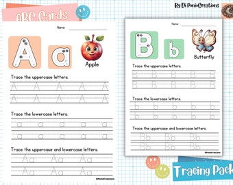 Alphabet Tracing Fun Pack, 26 ABC Phonics Tracing Cards, Perfect for Building Handwriting and Phonics Skills in Preschool and Kindergarten