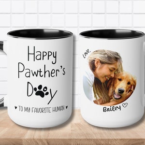 Personalized Father&#39;s day Dog Gift Custom Pet Photo Dog Mug Pawthers Day Mug Cat Lover Boyfriend Dad Son Best Fur Dad Dog Owner mug pet mug