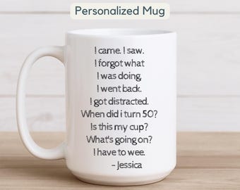 Personalized 50th Birthday Mug Gift for Women Custom 50th Birthday Mug Gift 50 Year Old Birthday Mug Gift Funny 50th Birthday Mug with Name