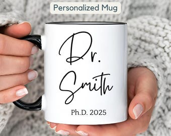 Personlig Dr-kaffemugg, present, personlig doktorsmugg, examensmugg, doktorsexamensmugg, doktorsmugg, present, doktorsexamensmugg