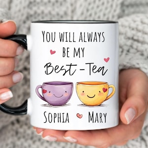 Custom Bestie Mug Gift Personalized Best Friend Mug Gift For Bestie Ceramic Mug My Best-Tea Forever Mug Best Friend Gifts Custom Funny Mug