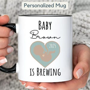 Personalized Expecting Mom Mug Gift Parents Gift New Pregnancy Mug Gift for Mom Mother Gift Mug a Baby is Brewing Pregnancy Announcement Mug
