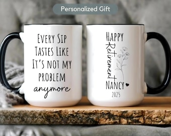 Tazza regalo personalizzata per la pensione per le donne Tazza regalo personalizzata divertente per la pensione Regalo personalizzato per pensionati Tazza felice per la pensione Tazza regalo divertente per pensionati