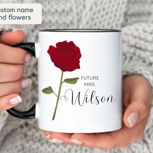 Zukünftige Frau Becher Blumen-Braut, Becher benutzerdefinierte Zukunft Frau Geschenk Braut Becher Verlobungsgeschenk Brautdusche Geschenk Blumenbraut Becher Geschenk