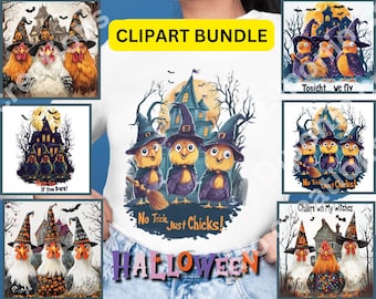 Huhn Halloween PNG, Gruselige Hühner Png Halloween Hühner Png Sublimationsdesign Herbst Png, Kürbis Png Hexe Png Spukhaus Hühner