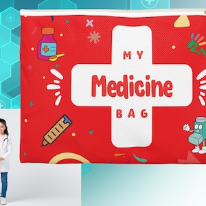 Personalisierte Medikamententasche - personalisierte Beutel für Kinder - Asthma Tasche - Epipen - Inhalator Etui Halter - Erste-Hilfe-Beutel