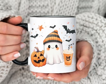 Halloween Ghost Mug, Cute Ghost Mug Womens Halloween Mug Cute Fall Coffee Mug Spooky Season Mug Housewarming Fall Tea Cup Gift For Halloween