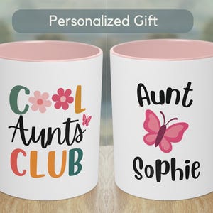 Personalized Cool Aunts Club Coffee Mug Gift Custom New Aunt Mug Gift, New Aunt Auntie Cup, Aunt Pregnancy Announcement Gift Cool Aunt Club