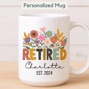 Custom Retirement Mug Gift Personalized Happy Retirement Cup Gift for Boss Co Worker Retired Cup for Her Gift for Women Funny Retirement Mug