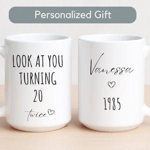 Personalized 40th Birthday Gift for Women, 40th Birthday Mug, Personalized B-Day Gifts Funny 40th cup Custom Presents For 40 Year Old Woman