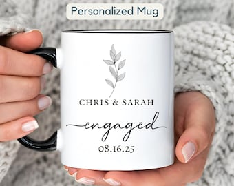 Personalised Engagement Coffee Mug Gift Custom Wedding Mug Gift Engagement Wedding Gifts for Couple Bridal Shower Gift Wedding Announcement