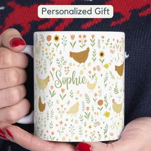 Personalized Chicken Mug Farm Girl Farmer Gift Cute chicken theme gift for women chicken gift idea Personalized Cute Chicken Mug Coffee mug