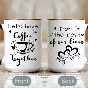 Conjunto de canecas de café personalizadas para casal, presente de casamento exclusivo, presente para ele e para ela, noiva e noivo, presente de Natal