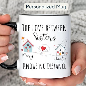 Personalisierte Schwestern Becher Geschenk Kundenspezifische Fernschwestern Geschenk, Schwestern Geburtstagsgeschenk Große Schwester Kleine Schwester Beste Schwester Umzugsbecher
